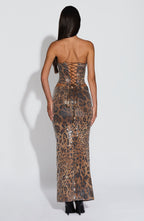 Top Sharni - flitrovaný leopardí potisk