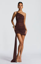 Minišaty Shazia - švestkově hnědé