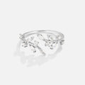 Silver Crystal Vine Ring