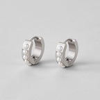 Silver Eula Pearl Hoop Earrings