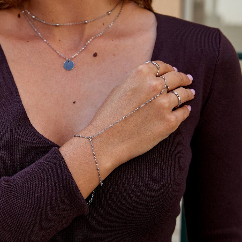Silver Hand Chain Bracelet