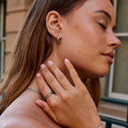 Silver Marissa Emerald Green Layered Ring