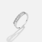 Silver Marissa White Crystal Layered Ring