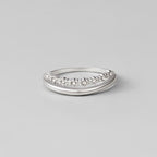 Silver Marissa White Crystal Layered Ring