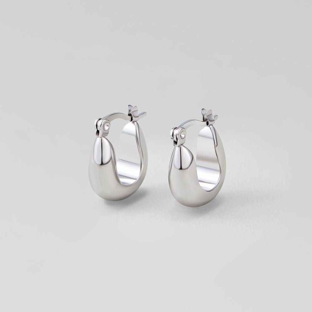 Silver Serenity Hoop Earrings