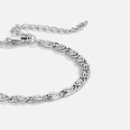 Silver Swirl Link Chain Bracelet