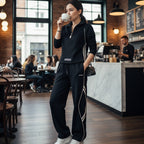 💃SONDERANGEBOT – 50 % RABATT🌸 Damen-Trainingsanzug-Set mit halbem Reißverschluss