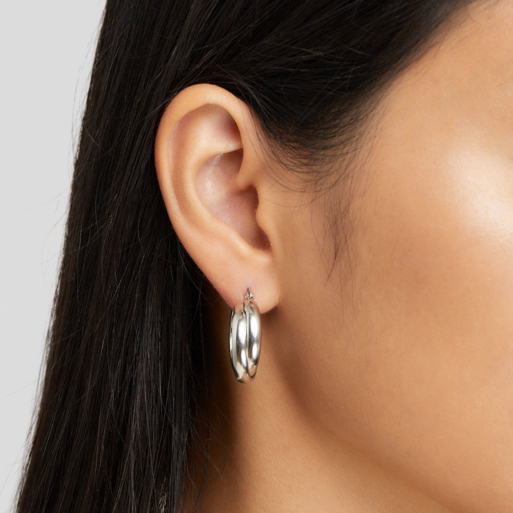 Talia Silver Hoop Earrings