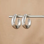 Twisted Sandara Silver Hoop Earrings