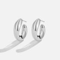 Twisted Sandara Silver Hoop Earrings