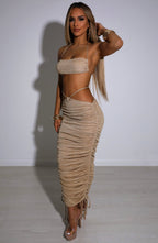 Maxi sukně Valencia - zlatý třpyt