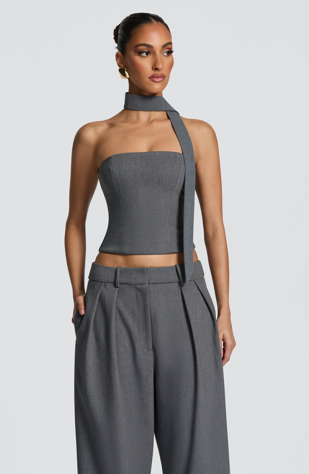 Šála Vinnie - šedý melír