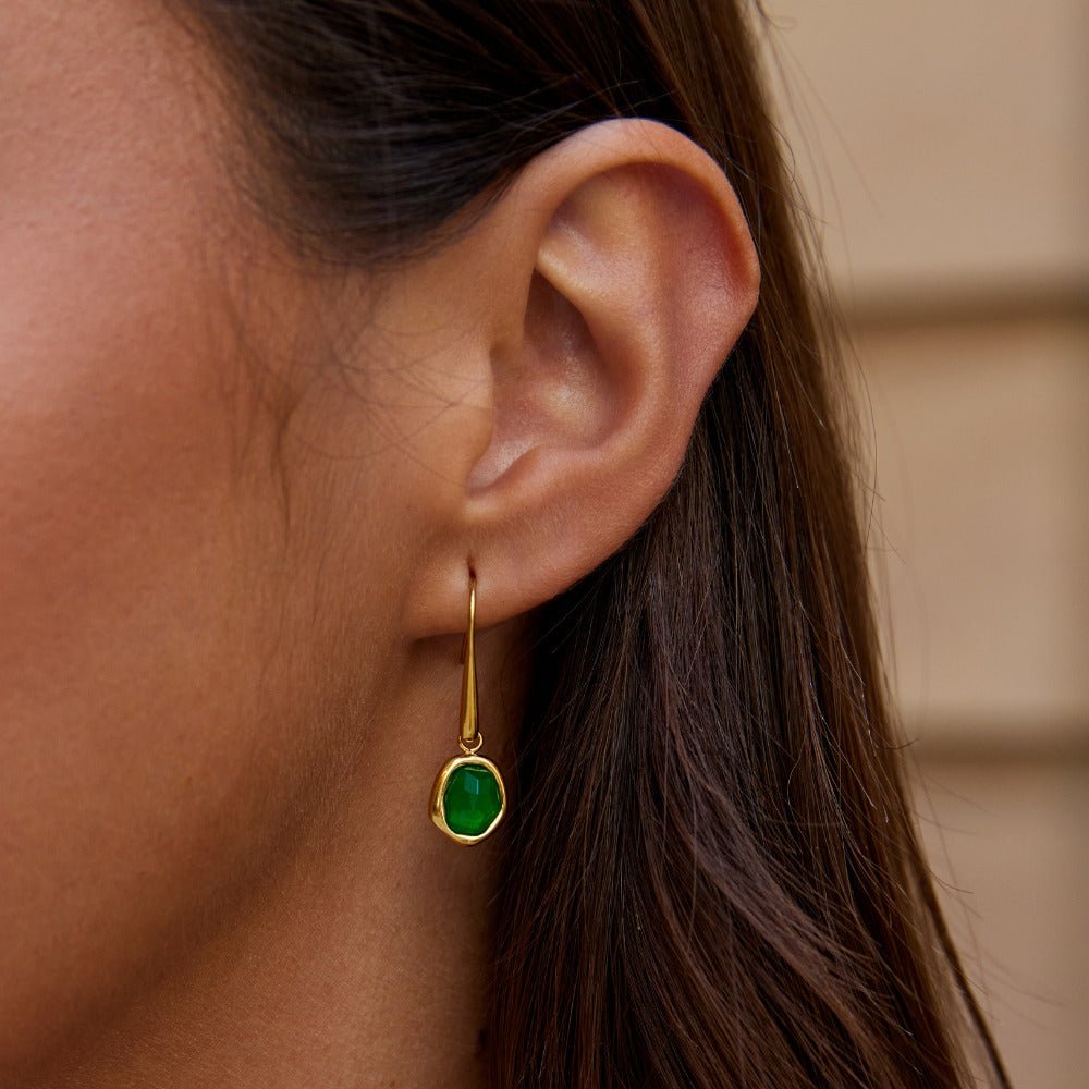 Vintage Emerald Drop Earrings