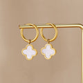 White Clover Hoop Earrings