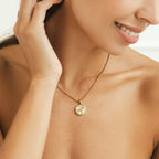 White Shell Zodiac Coin Necklace