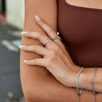 Zenya Crystal & Silver Wave Ring